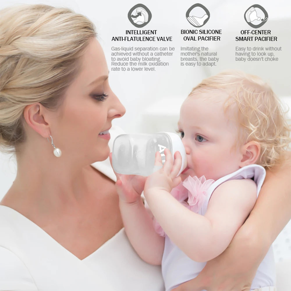 0-3Y Newborn Anti-Colic PP Milk Bottle – 150ml & 240ml, 3 Color Options