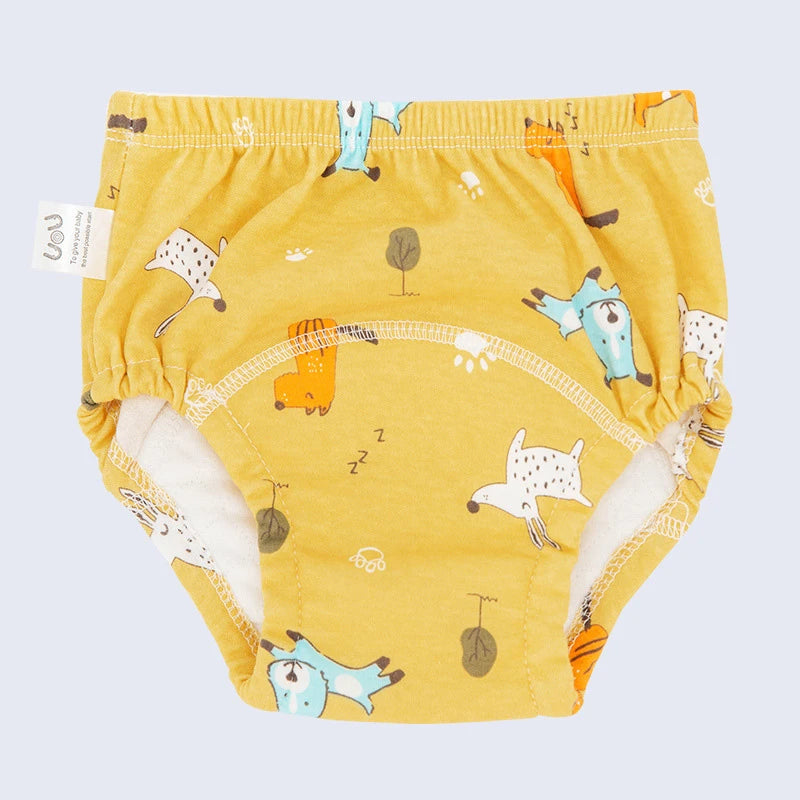 6-Layer Reusable Cotton Baby Training Pants – Waterproof Cloth Diaper Shorts