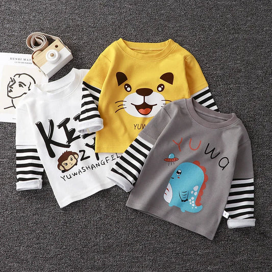 Kids’ Long Sleeve T-Shirt – Cartoon Cotton Top for Boys & Girls (0–5Y)