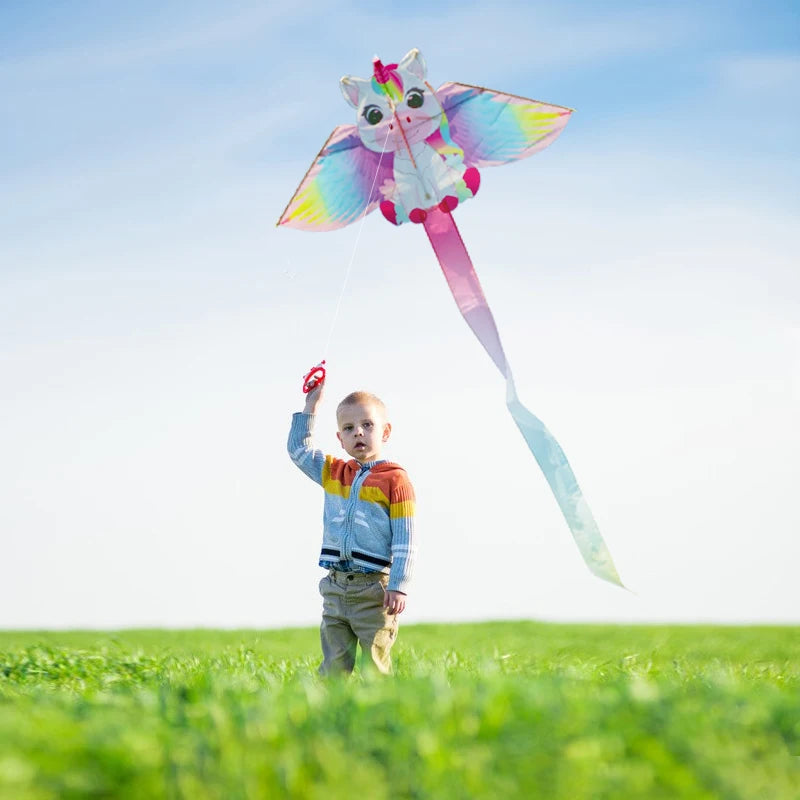 Yongjian Pink Unicorn Kite – Easy-Fly Small Kite with 50m String for Kids