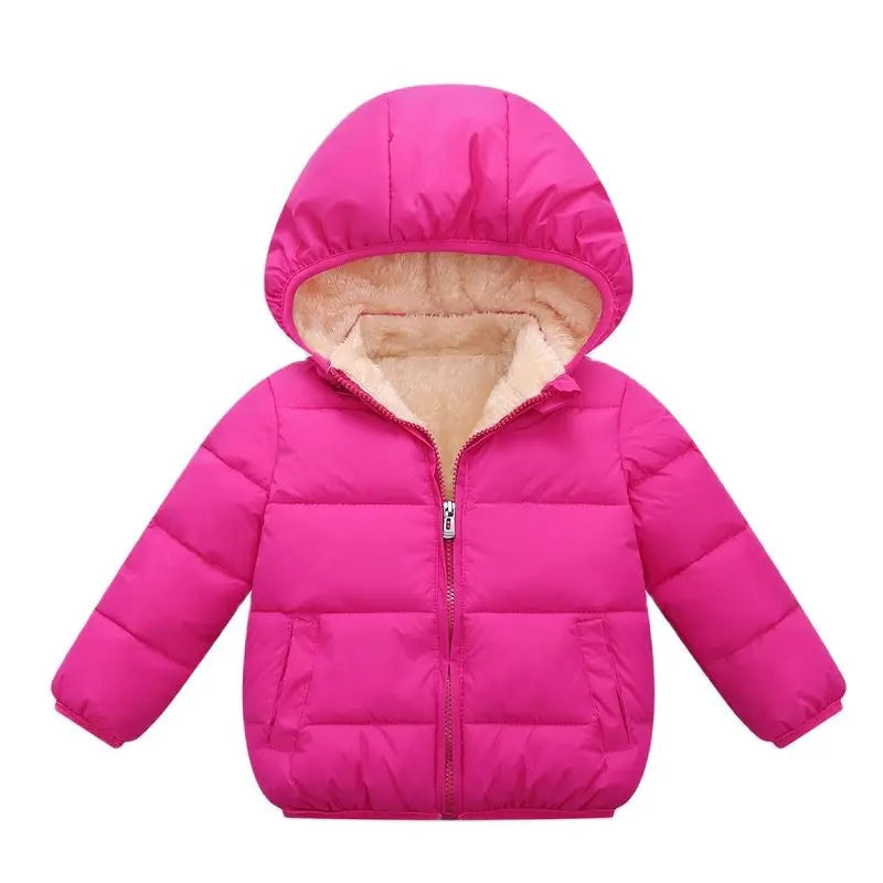 Baby Children Coats Winter Thick Jackets Warm Plush Outerwear  Fur Hooded Jacket