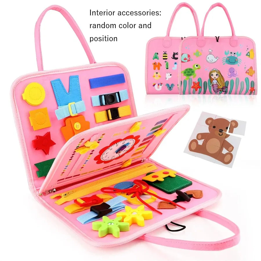 Montessori Busy Board – Educational Sensory & Motor Skills Activity Toy for Kids