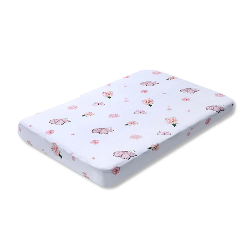 Baby Crib Sheets for Boys Girls Organic Fitted Elastic Toddler Bed Crib Mattress Sheets for Infant Unisex