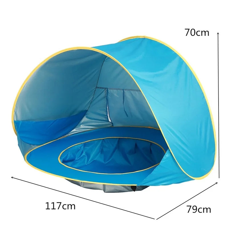 Portable Baby Beach Tent – UV Protection Sun Shelter with Mini Pool for Outdoor Play