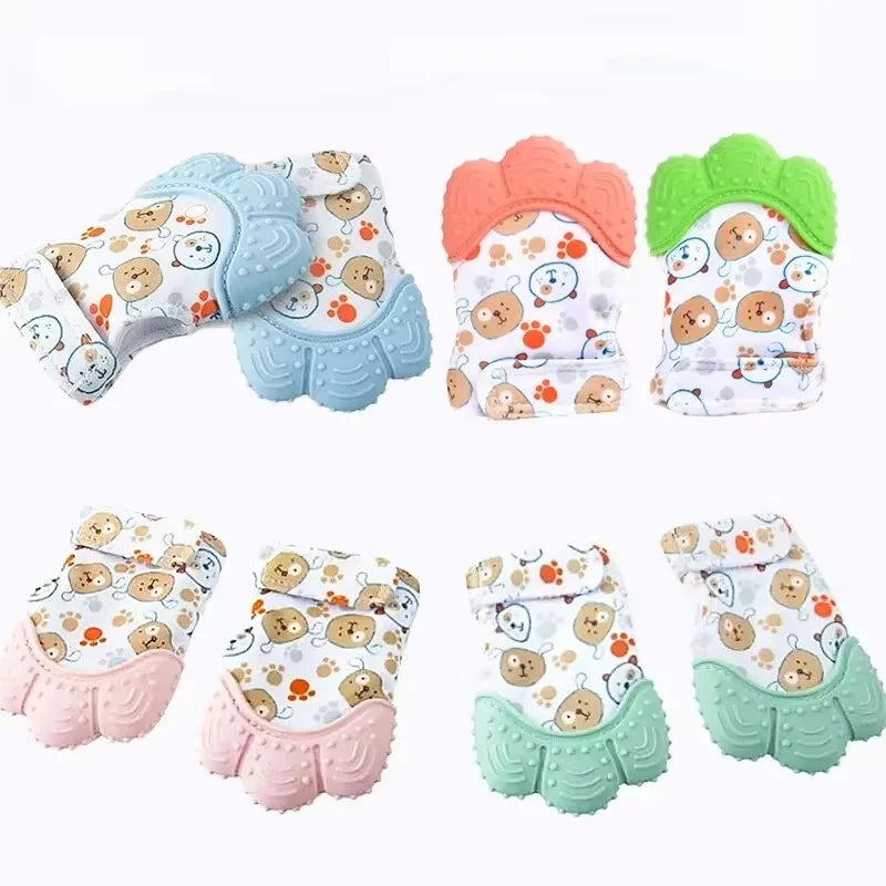 Newborn Teething Silicone Mittens Multi-Layer Breathable