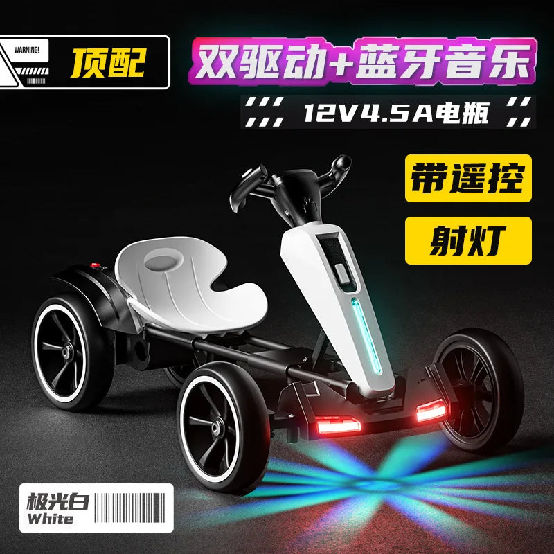 Kart, With Led Light And Music Kids Electric Kart