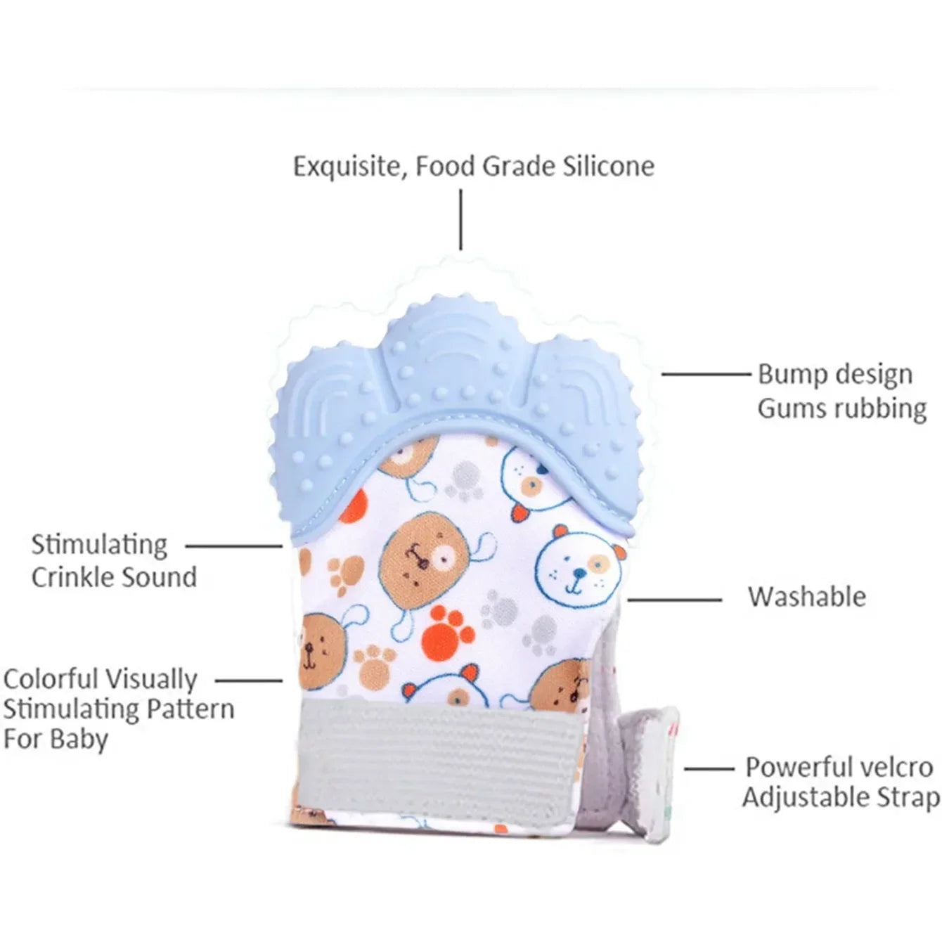 Newborn Teething Silicone Mittens Multi-Layer Breathable