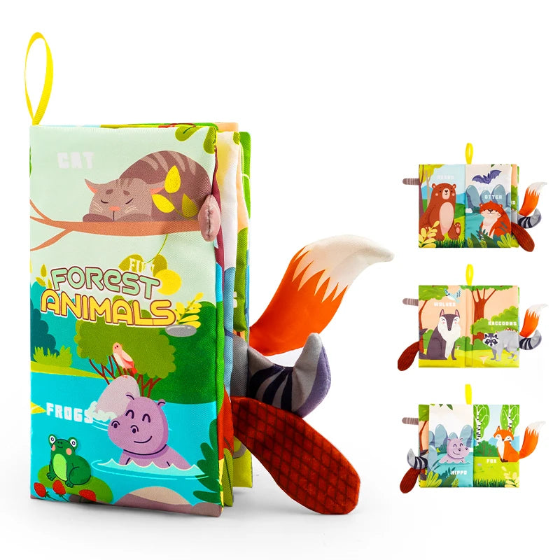 Baby Books, 3PCS Touch and Feel Cloth Crinkle Soft Books