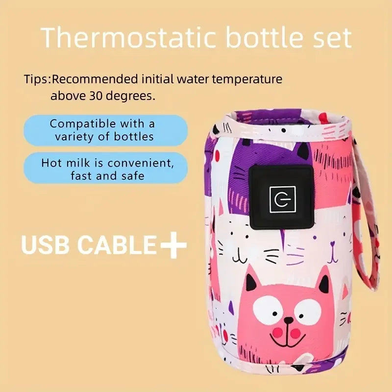 USB Milk, Water Warmer, Travel Stroller Insulated Bag, Nursing Bottle Heater, Portable Bottle Feeding Warmer
