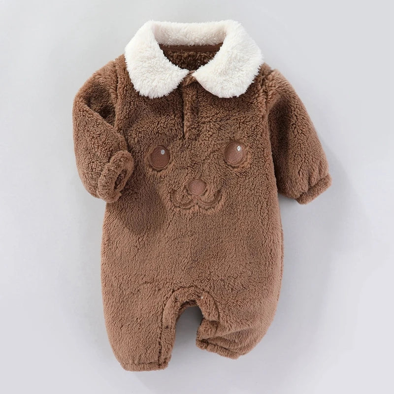 Newborn Baby Romper – Soft Cartoon Jumpsuit for Autumn/Winter (0–12M)