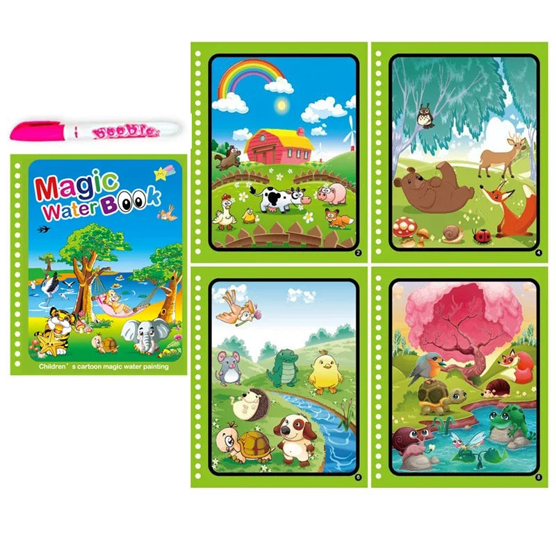 Magic Water Drawing Book with Pen – Reusable Montessori Early Learning Toy