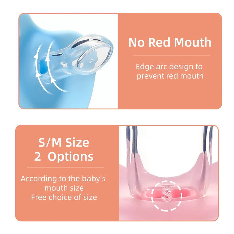 Cartoon Thumb-Shaped Silicone Teething Pacifier – Soothing Toy for Toddlers & Newborns