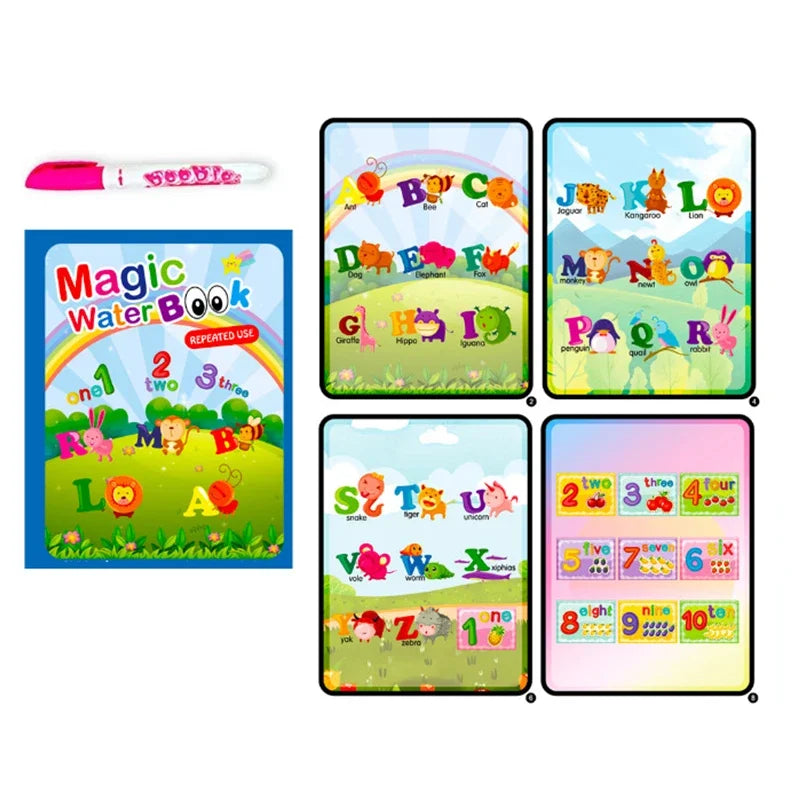 Magic Water Drawing Book with Pen – Reusable Montessori Early Learning Toy