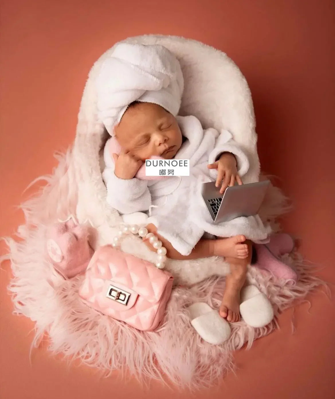 Baby Newborn Photography Props Baby Girl Lace Dress Romper Bodysuits Outfit  Hat Headband