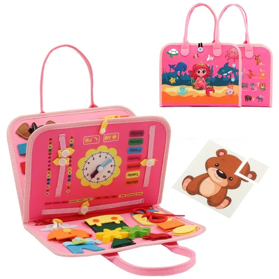 Montessori Busy Board – Educational Sensory & Motor Skills Activity Toy for Kids