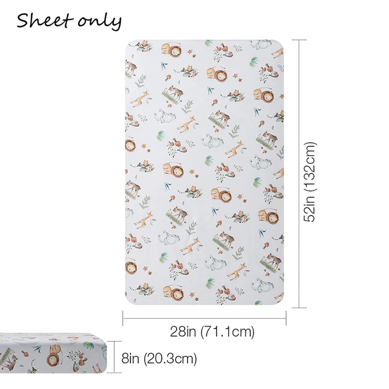 Baby Crib Sheets for Boys Girls Organic Fitted Elastic Toddler Bed Crib Mattress Sheets for Infant Unisex