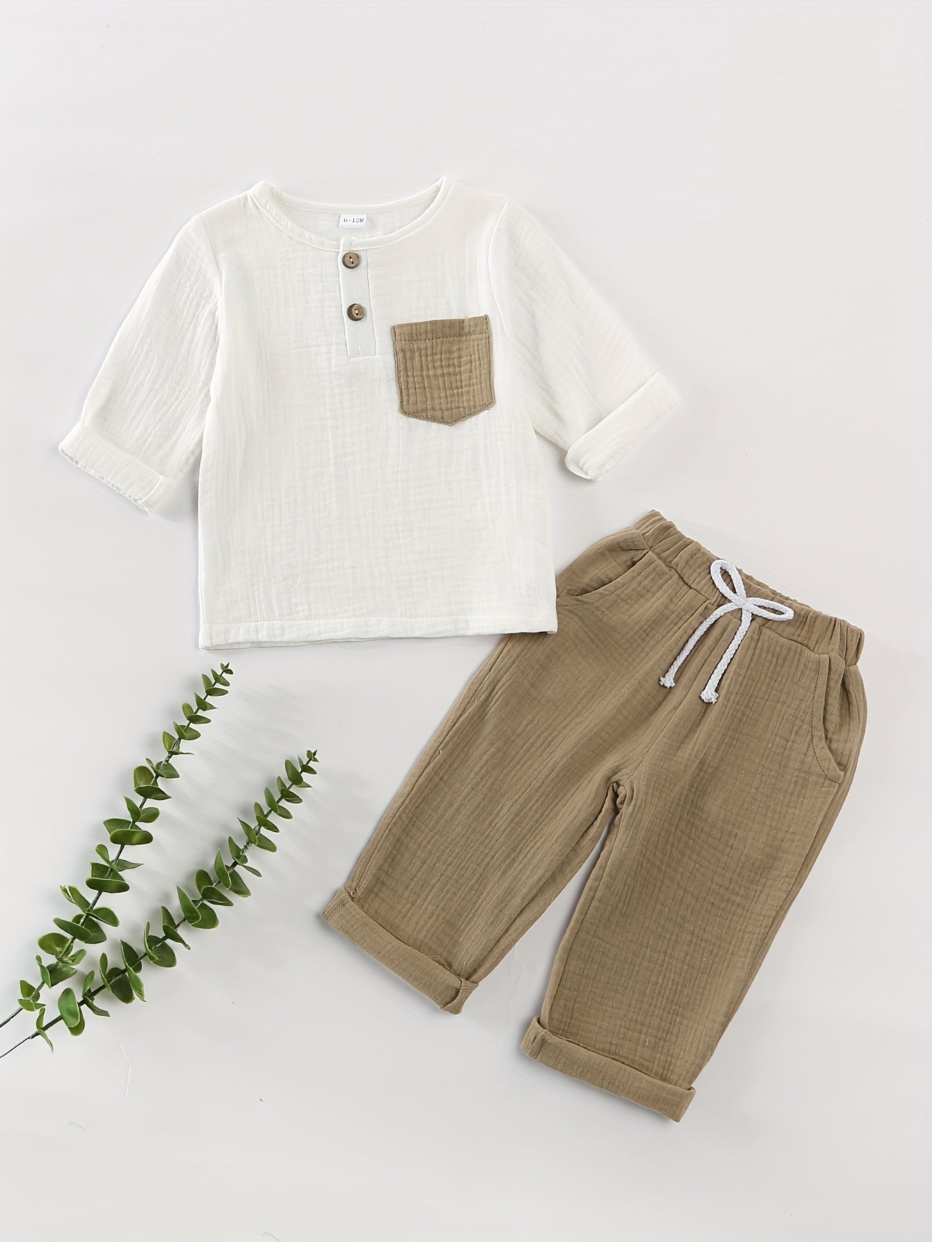 Boys’ Bubble Cotton Pants Set – Comfortable Outdoor Outfit