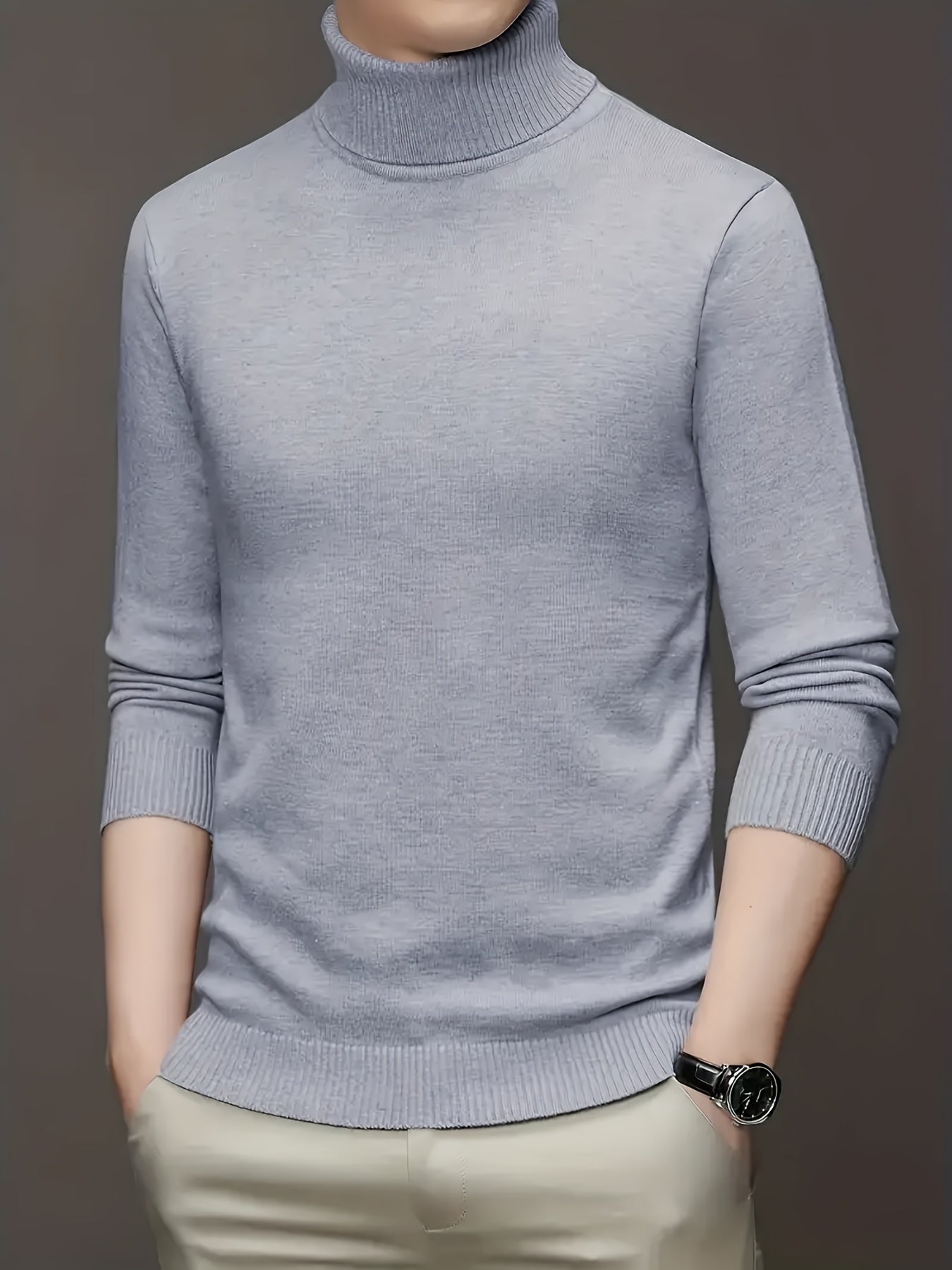 Men's 100% Wool Turtleneck Sweater – Soft, Warm, Stretchy Pullover, Machine Washable, Regular Fit for Casual & Business Wear