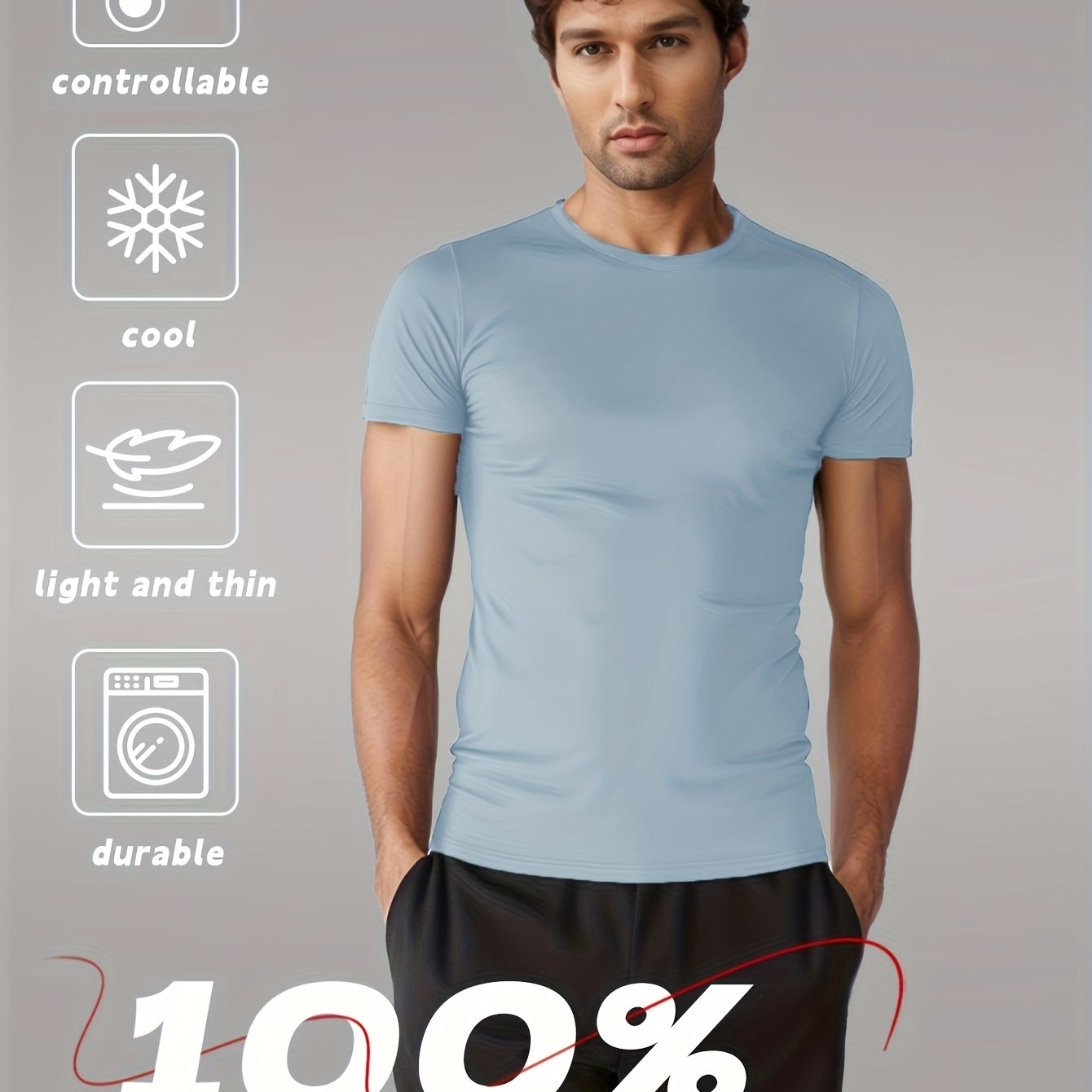 Men's Outdoor Quick-Dry Velvet Short-Sleeve Round-Neck T-Shirt – Breathable for Hiking & Running