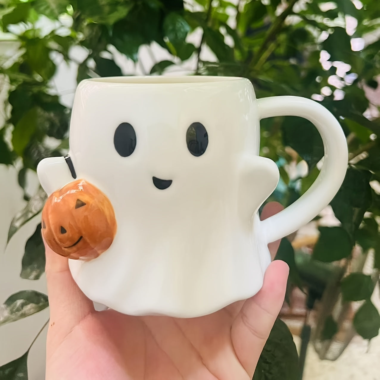 🎃 Pumpkin Ghost Ceramic Mug – 600ml Halloween Cup