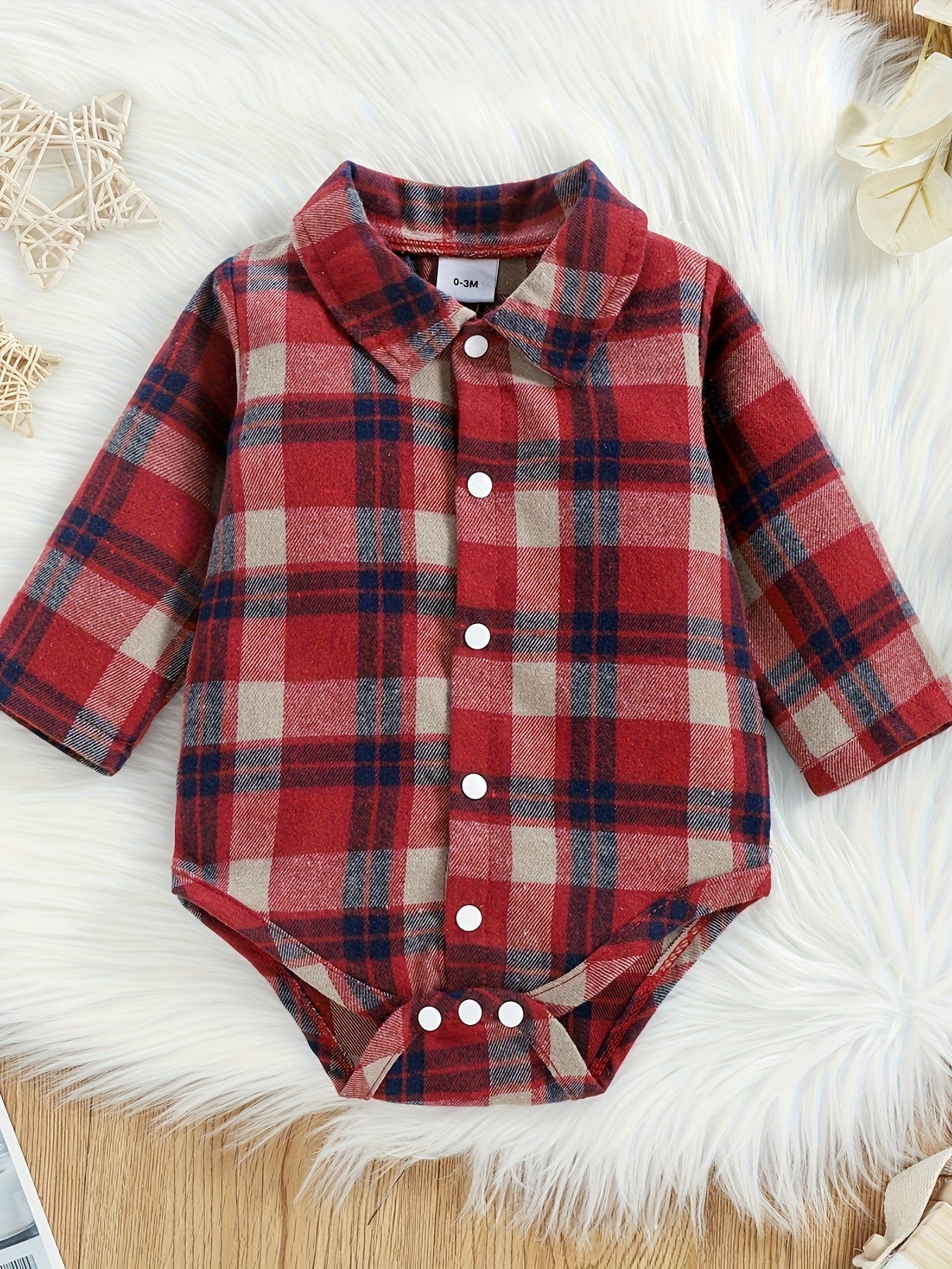 👶 Plaid Romper & Jeans Set (2pcs)