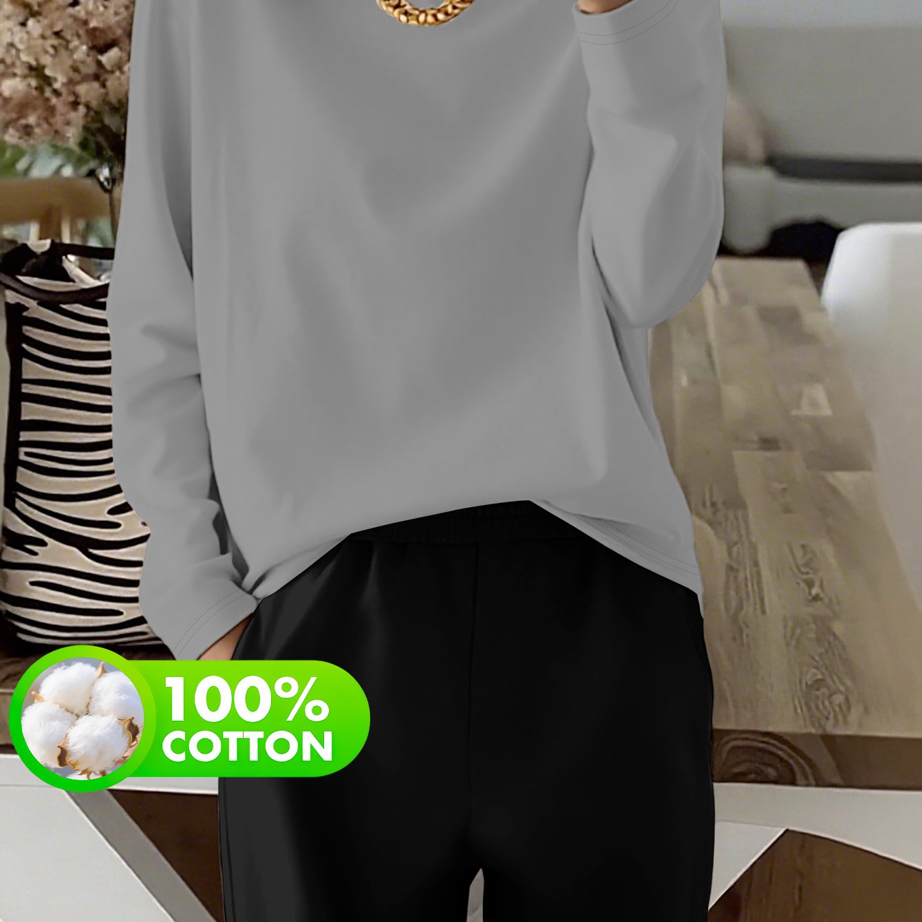 Women’s Long Sleeve T-Shirt & Pants Set – Cozy Autumn Casual Outfit