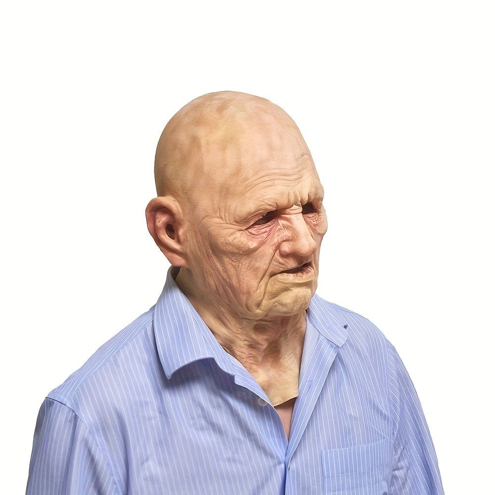 👴 Elderly Grandpa Mask – Realistic Latex Halloween Costume