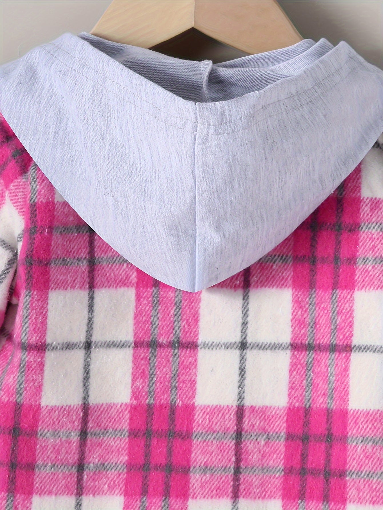Girls’ 2PCS Outfit – Plaid Hooded Cardigan & Long-Sleeve Shirt with Pants, Cozy All-Season Wear