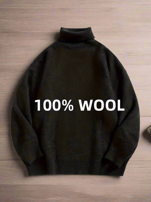 100% Velvet Men’s Turtleneck Sweater – Loose Fit, Autumn/Winter Essential