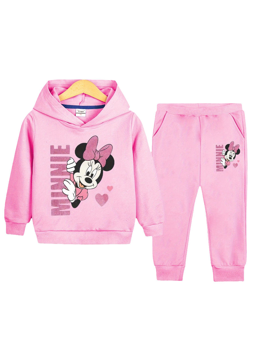 👧🎀 Conjunto de sweatshirt com capuz e calças jogger da Minnie Mouse