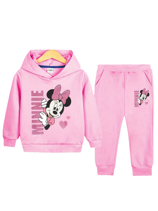 👧🎀 Conjunto de sweatshirt com capuz e calças jogger da Minnie Mouse
