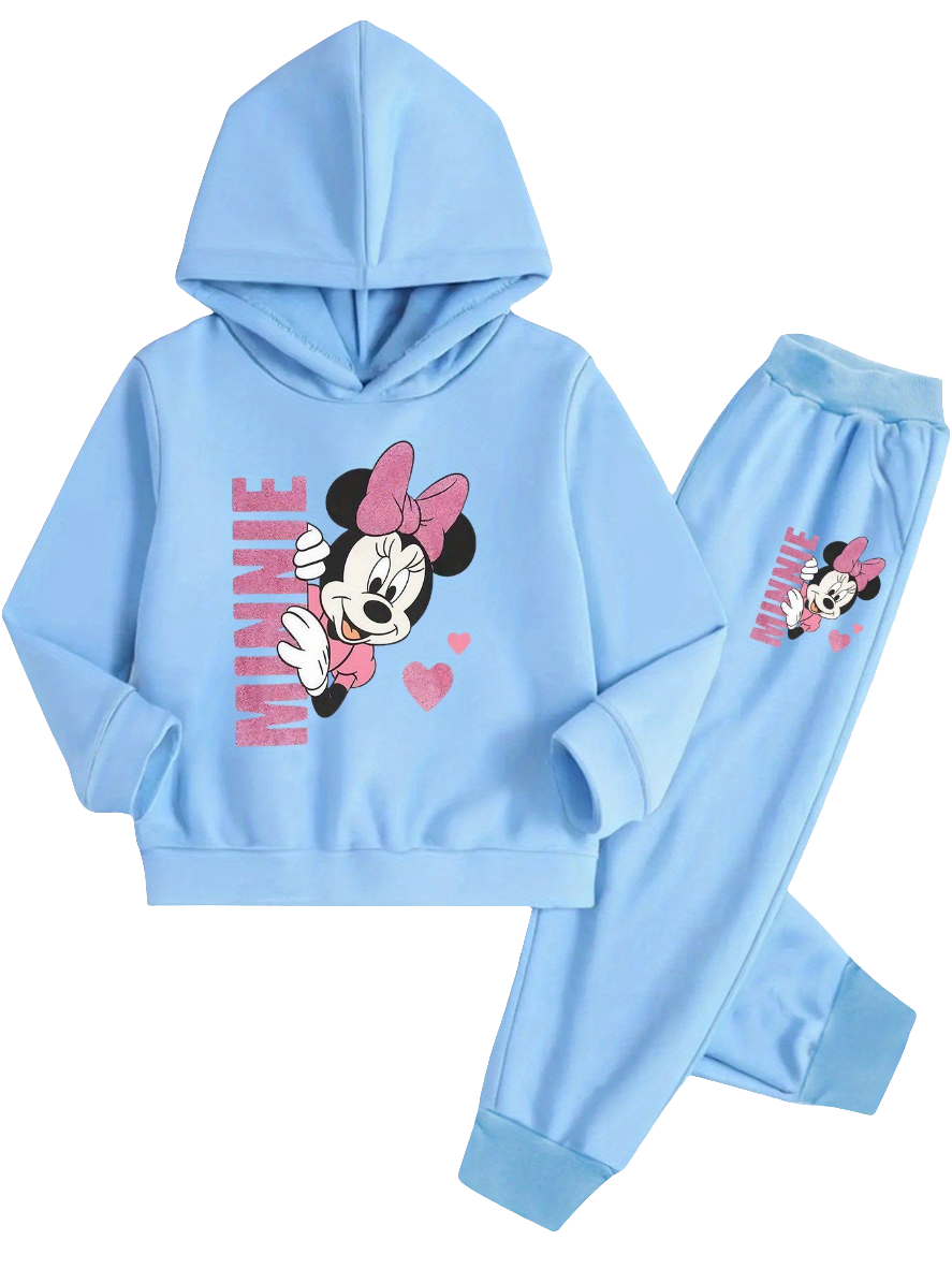 👧🎀 Conjunto de sweatshirt com capuz e calças jogger da Minnie Mouse