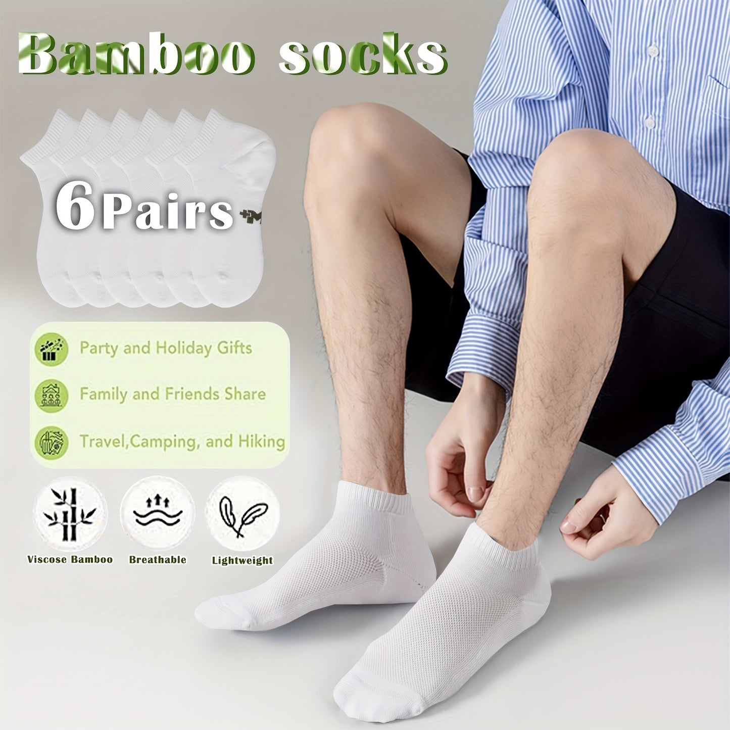 🎋 Bamboo Ankle Socks (6prs)