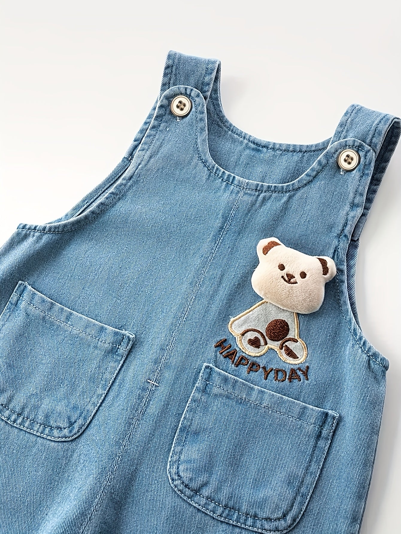 🐻 Bear Patch Denim Overalls