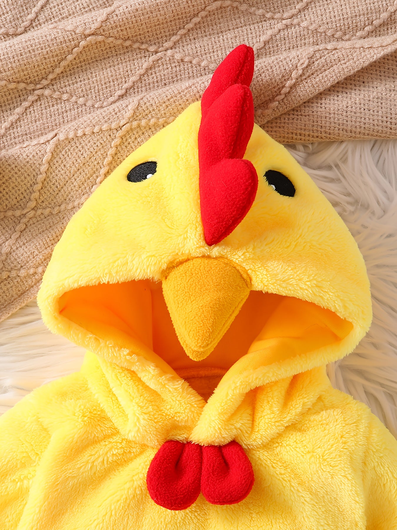 🐥 Yellow Chick Onesie – Soft Fleece Outfit for Babies