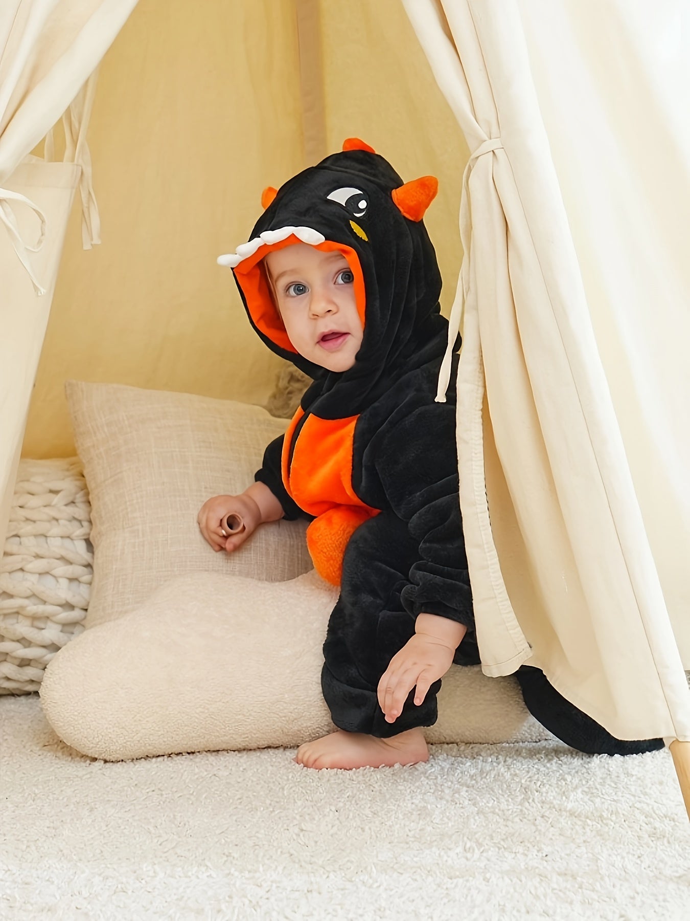 🎃 Pumpkin Dinosaur Onesie – Cozy Halloween & Party Outfit