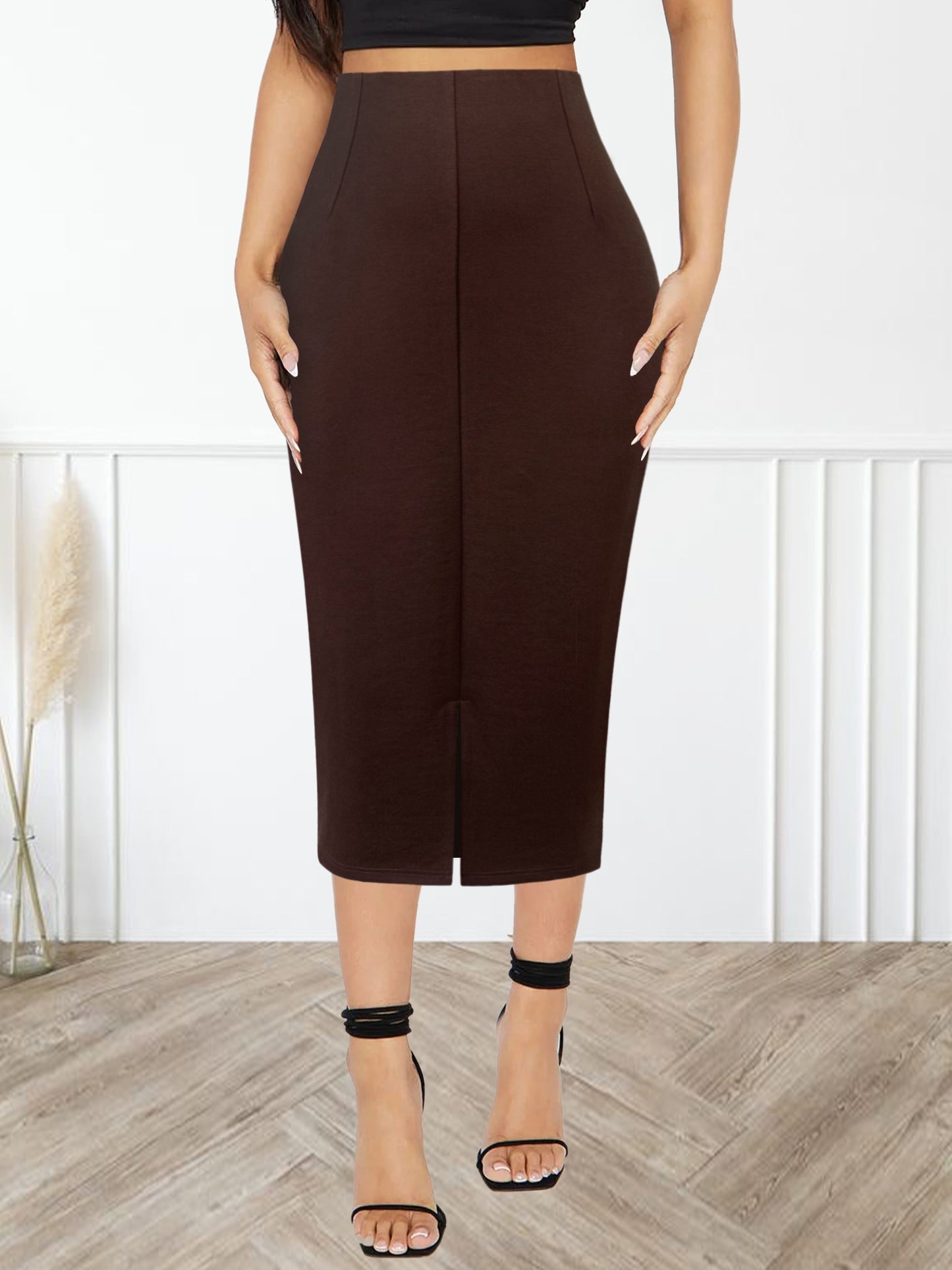 🖤 Rayon Blend Midi Skirt