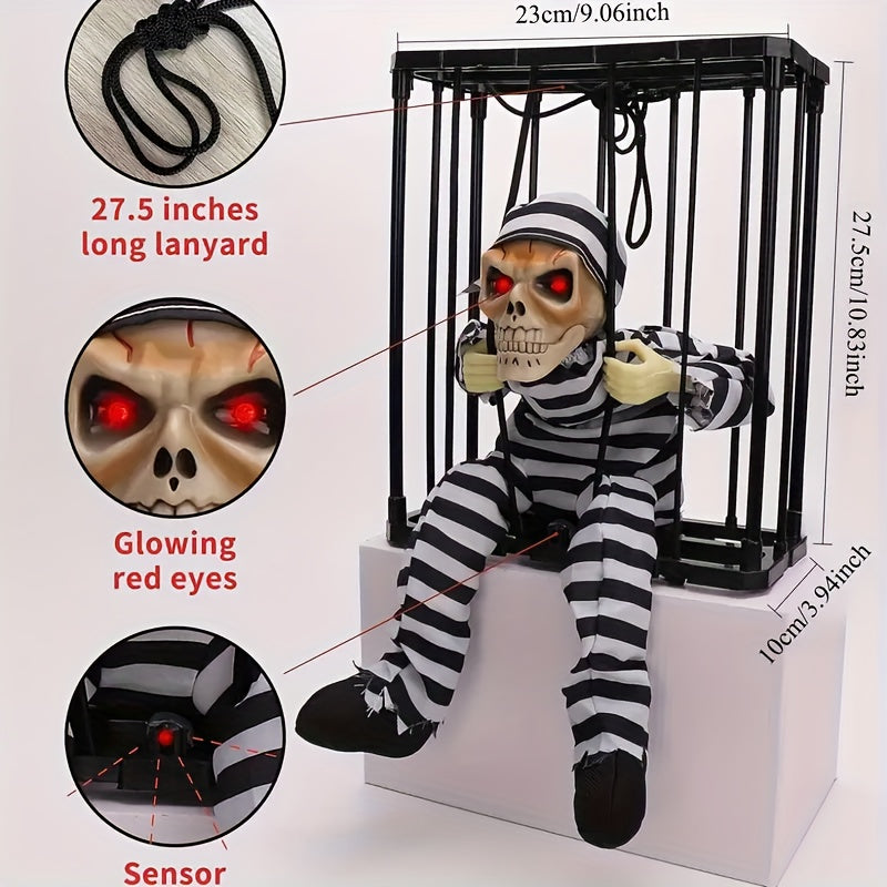💀 Trickster Skull Decoration – Motion Sensor Halloween Prop