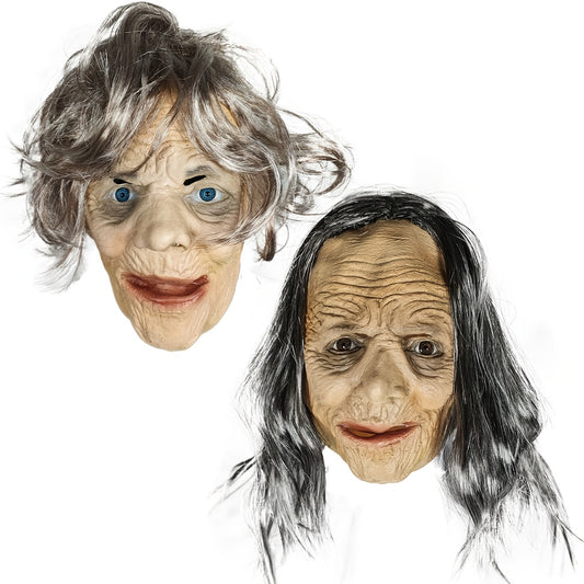 👵 Elderly Woman Mask – Realistic Latex Halloween Costume