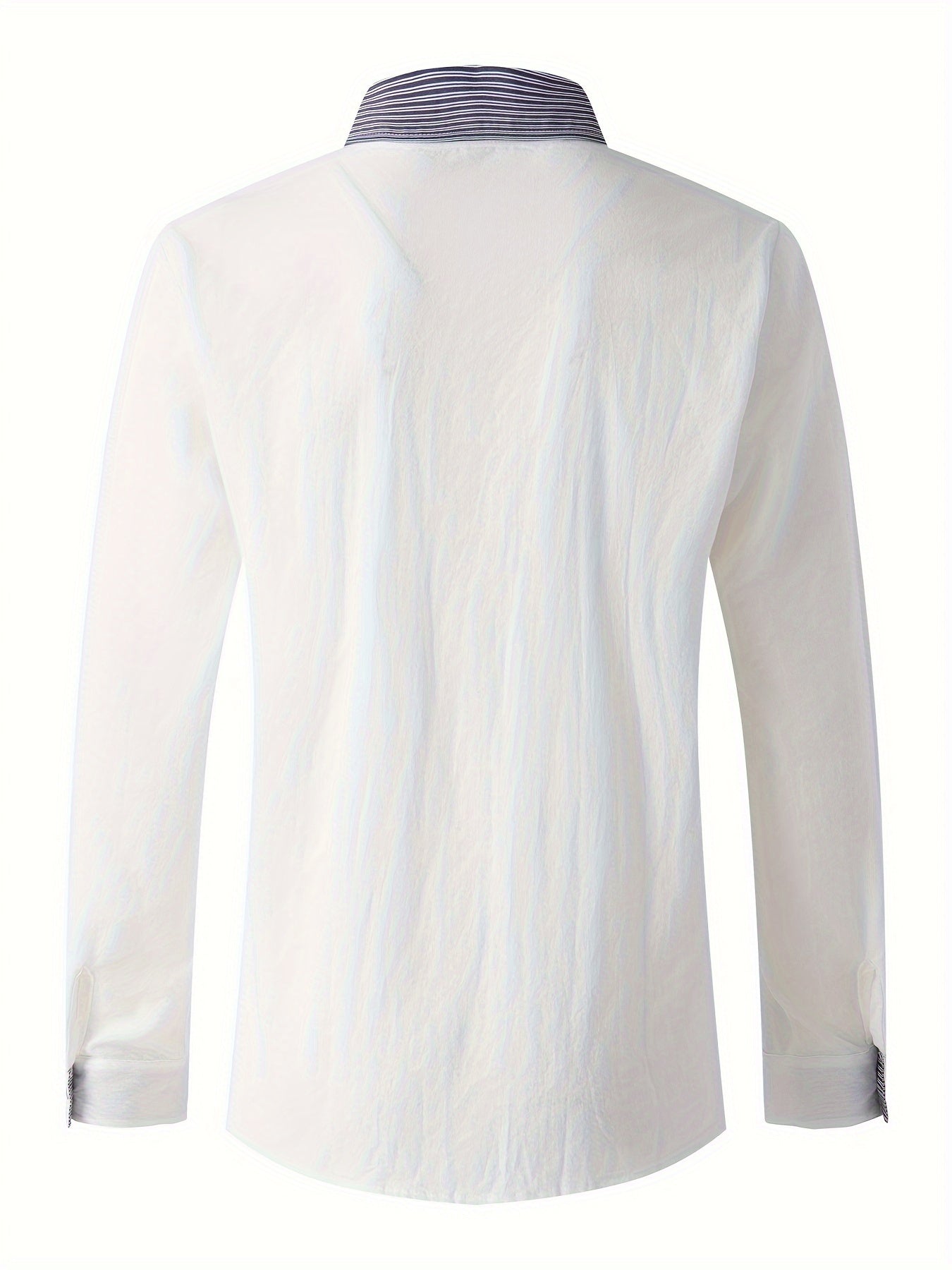 Men’s Double Button Front Shirt – Classic Collar Long Sleeve, Office & Casual Wear for Spring/Fall