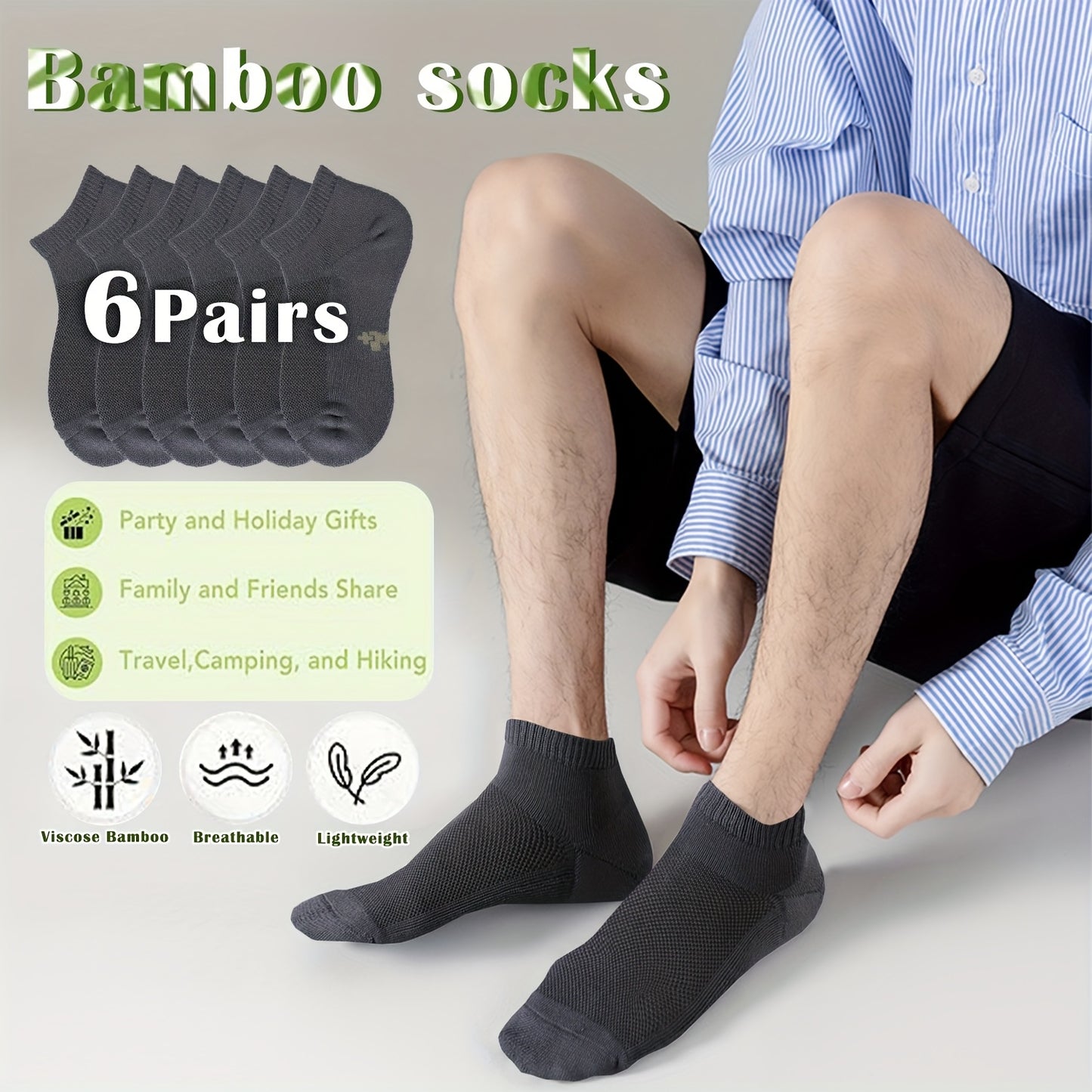 🎋 Bamboo Ankle Socks (6prs)