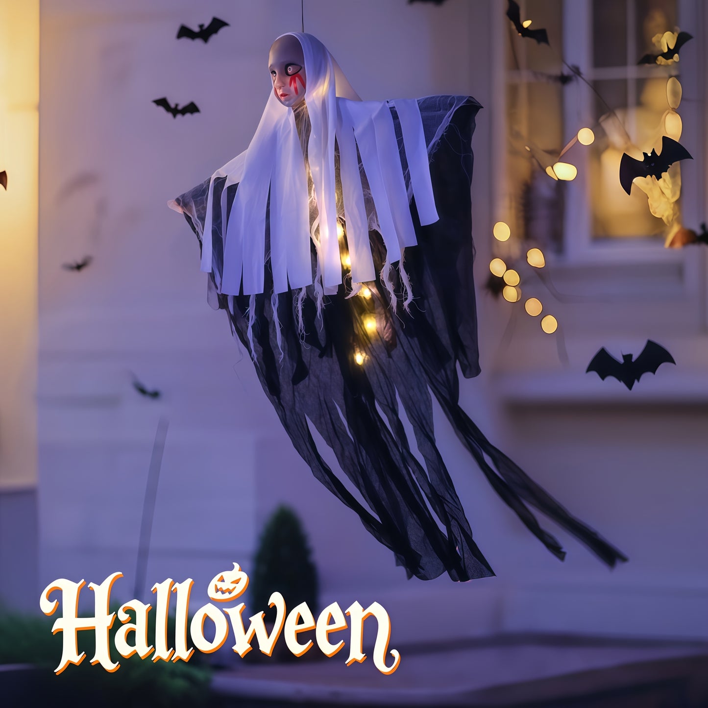 👻 LED Glowing Nun Lights – Spooky Halloween Decor