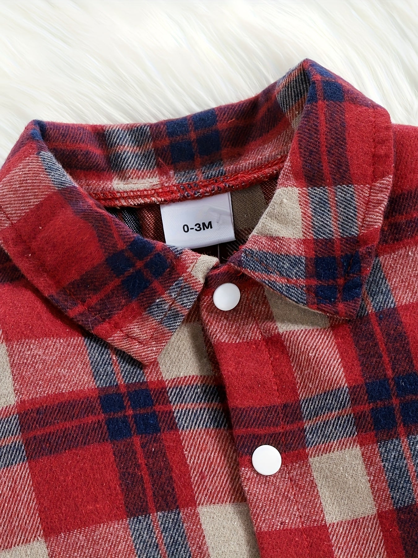 👶 Plaid Romper & Jeans Set (2pcs)
