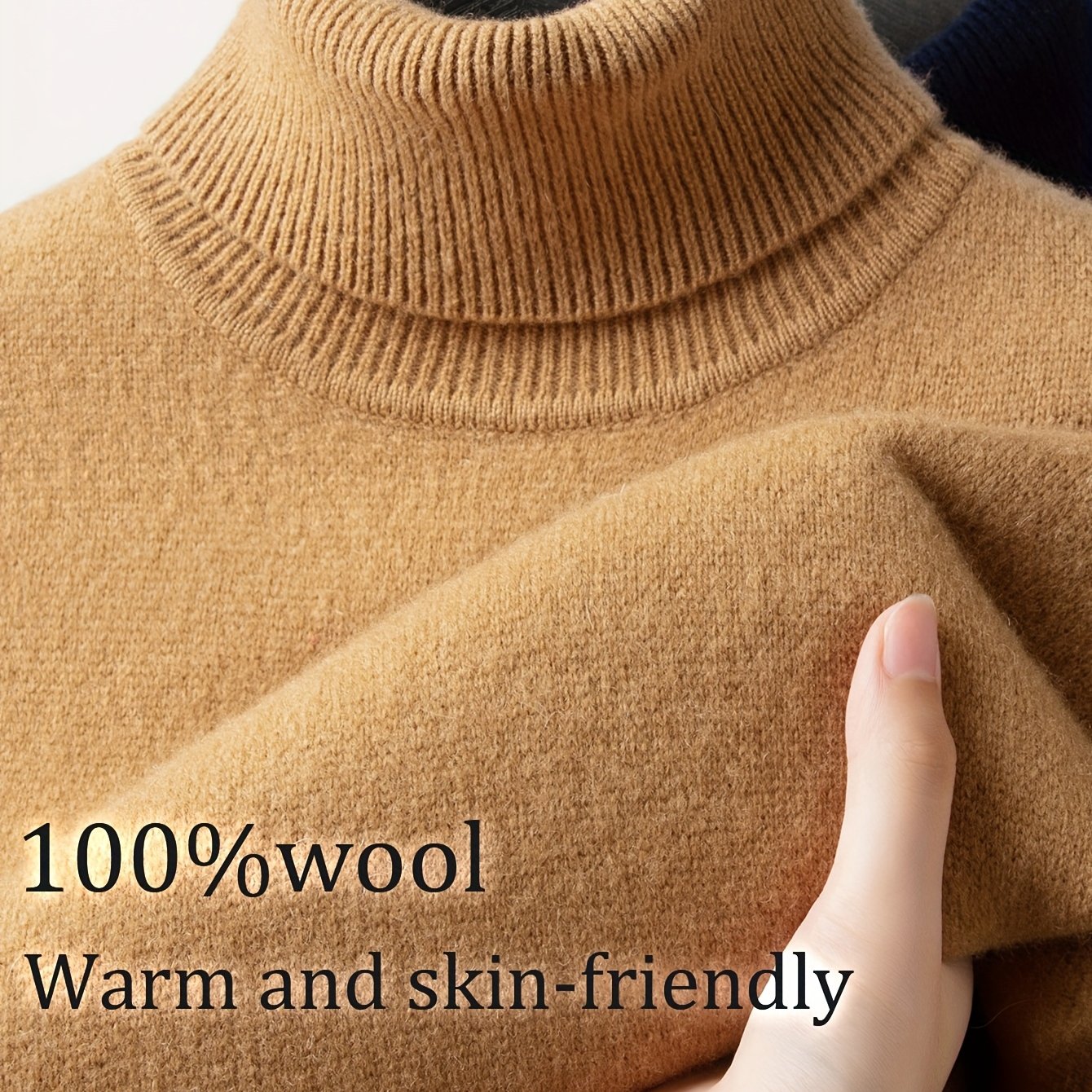 FORTEI Men's Heavyweight Wool Turtleneck Sweater – Thick Warm Winter Pullover for Casual & Formal Wear