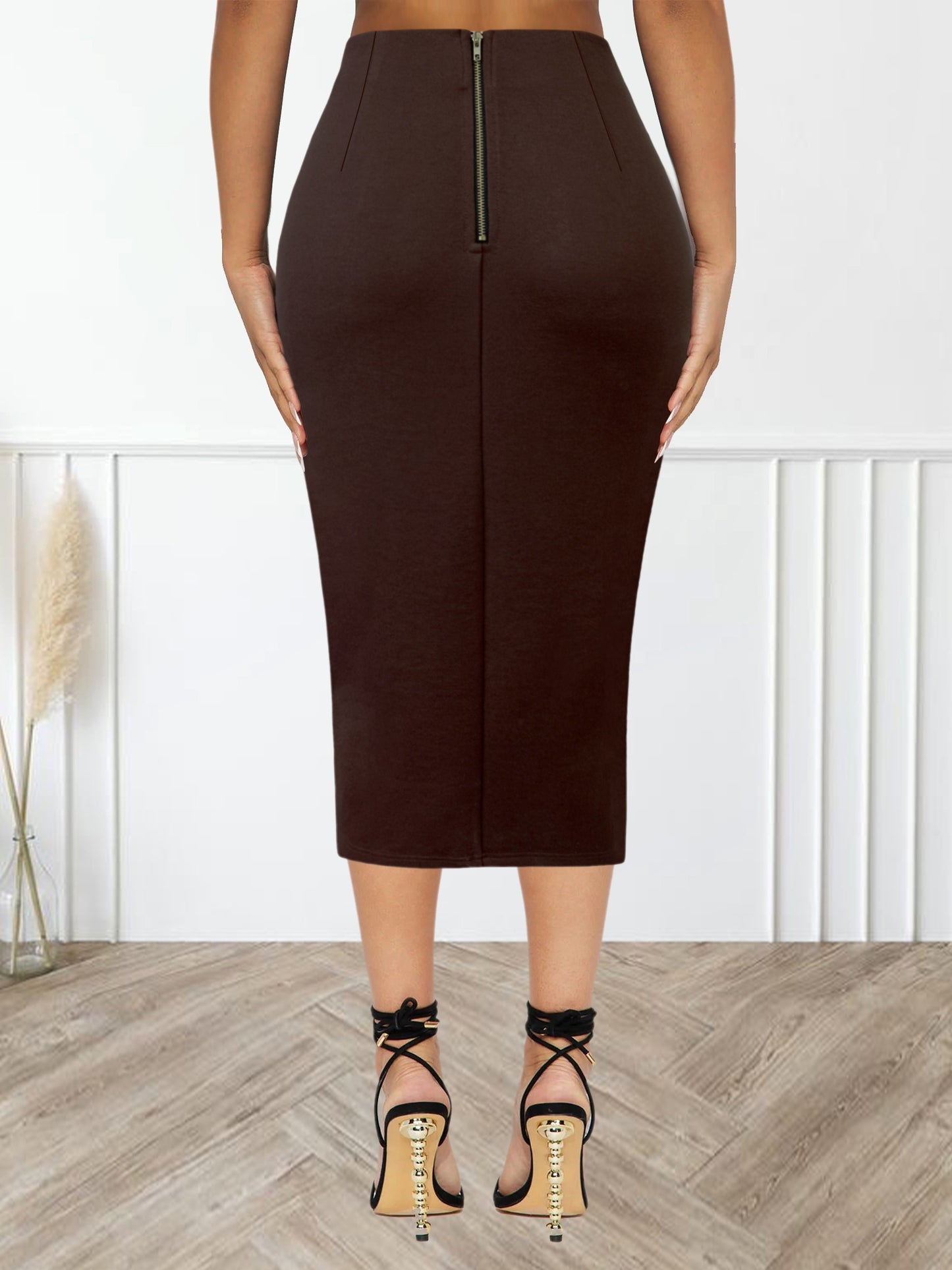🖤 Rayon Blend Midi Skirt