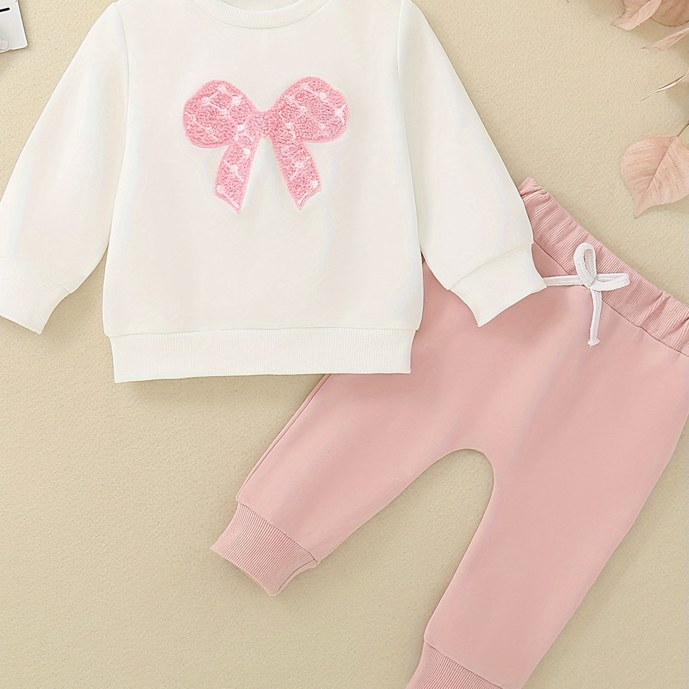 Girls’ 2PCS Outfit – Bow Top & Long Pants Set