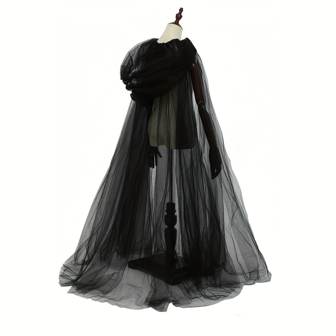🖤 White & Black Bridal Cloak – Witch & Vampire Costume