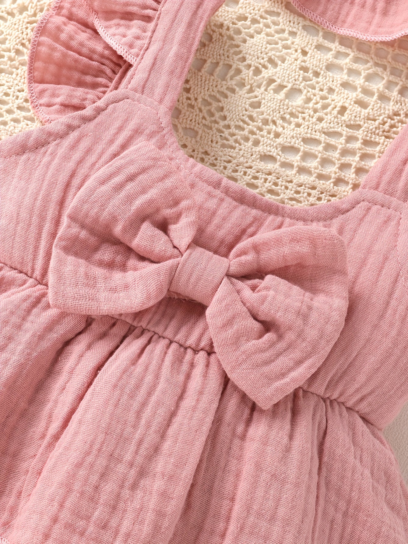 2pcs Little Girl Ruffle Strap Dress & Hat Set – Soft, Comfortable, Fashionable Outfit
