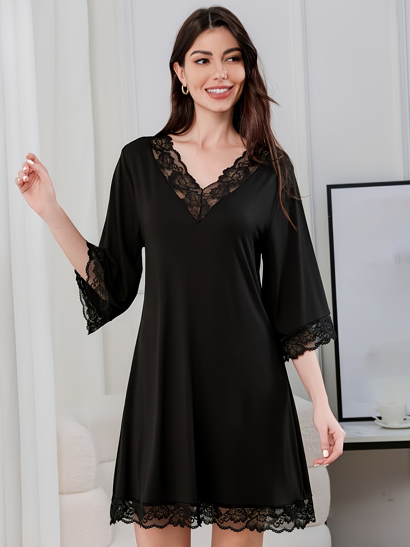 Damen-Sommerpyjama, kurzärmliges Modal-Oberteil und Shorts, weiche, bequeme Loungewear
