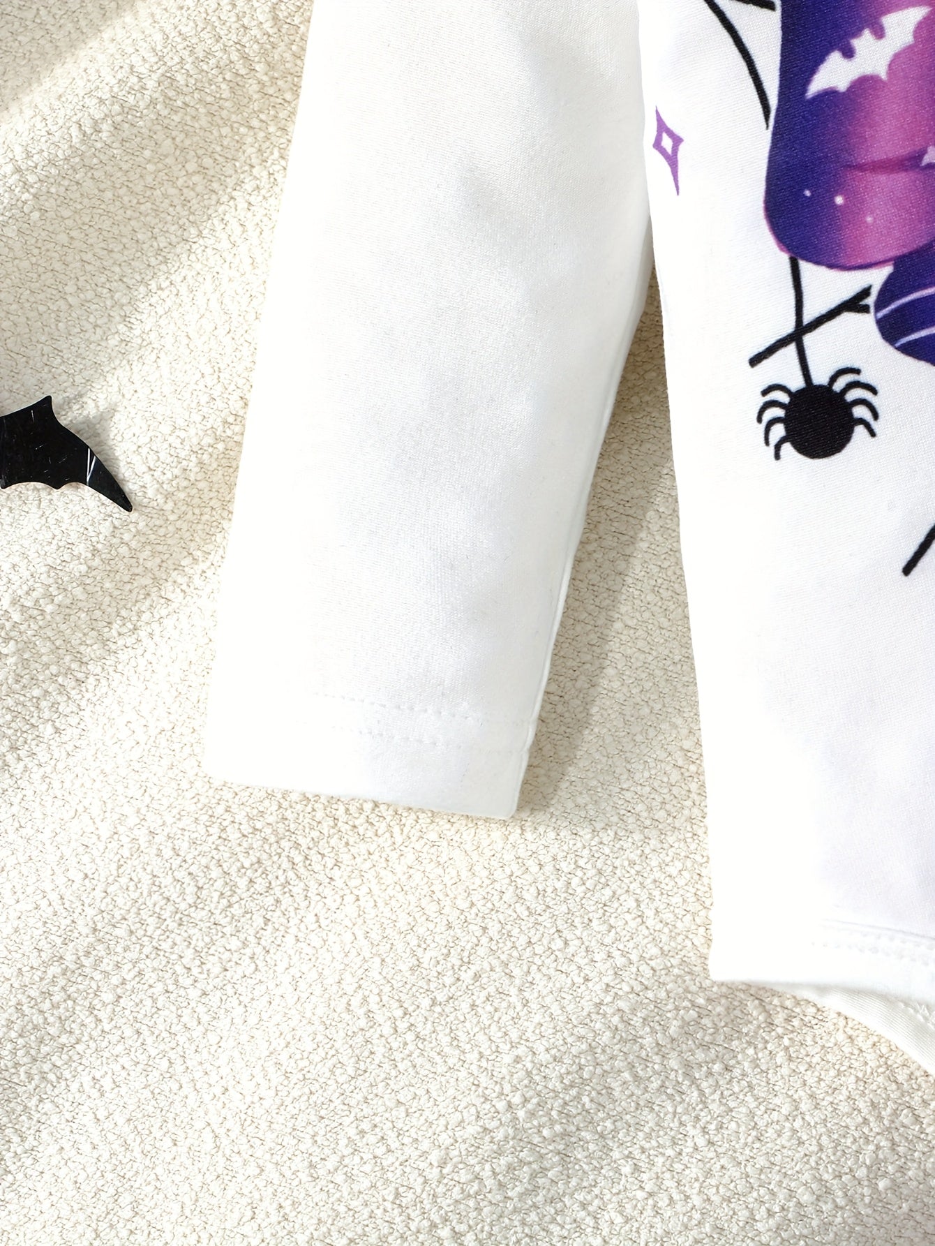 🕷️ Baby Girl Witch Outfit – Spider Bow Bodysuit & Black-Purple Mesh Skirt, Cute Halloween Costume
